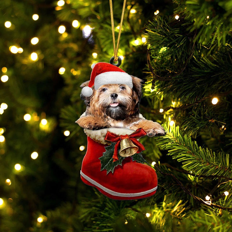 Zuchon In Santa Boot Christmas Hanging Ornament SB205 VIP